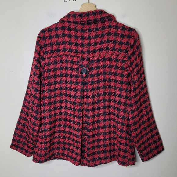 Lulu B Red & Black Houndstooth Blazer Size M - Picture 4 of 8